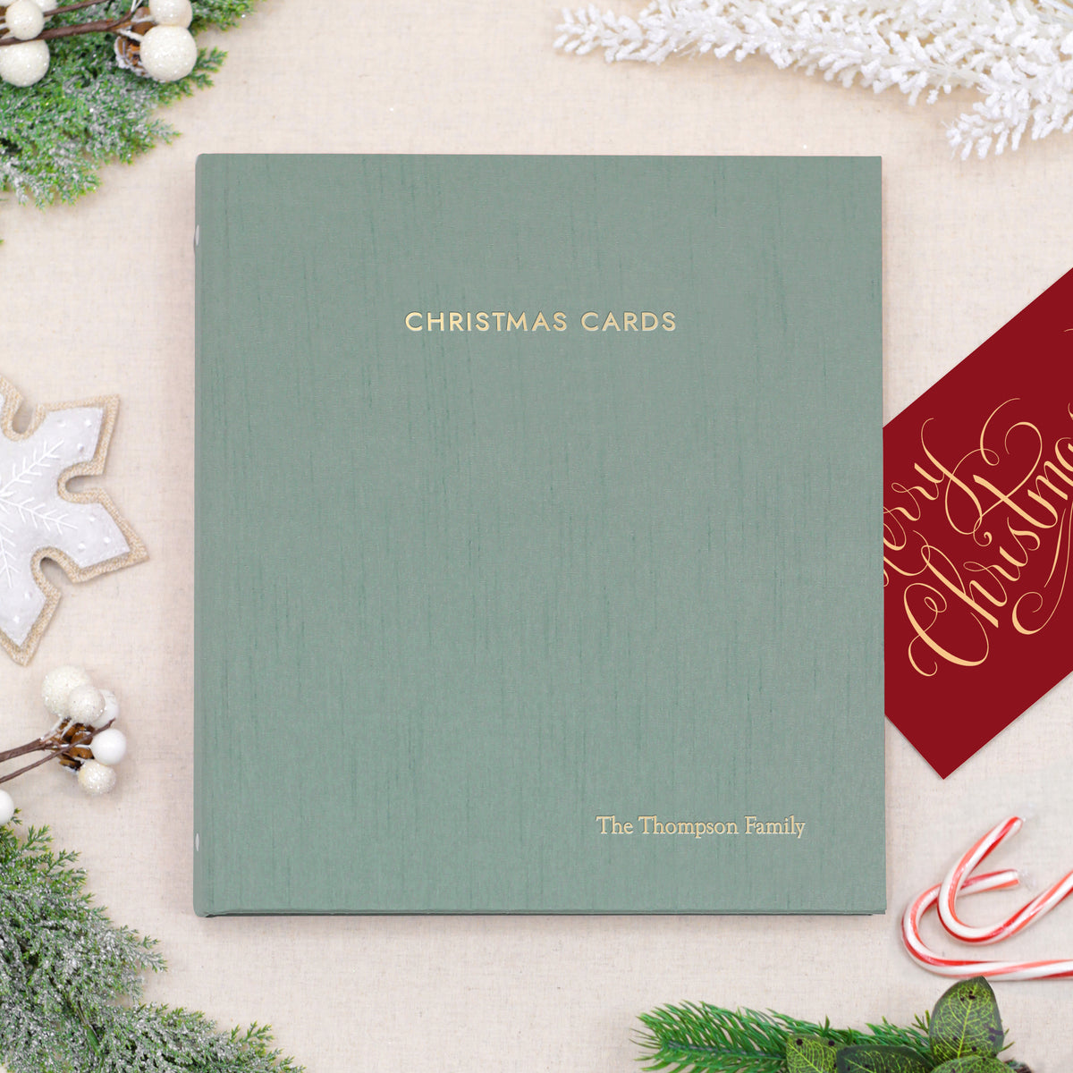 Christmas Card Album | Cover: Misty Blue Silk | Available Personalized