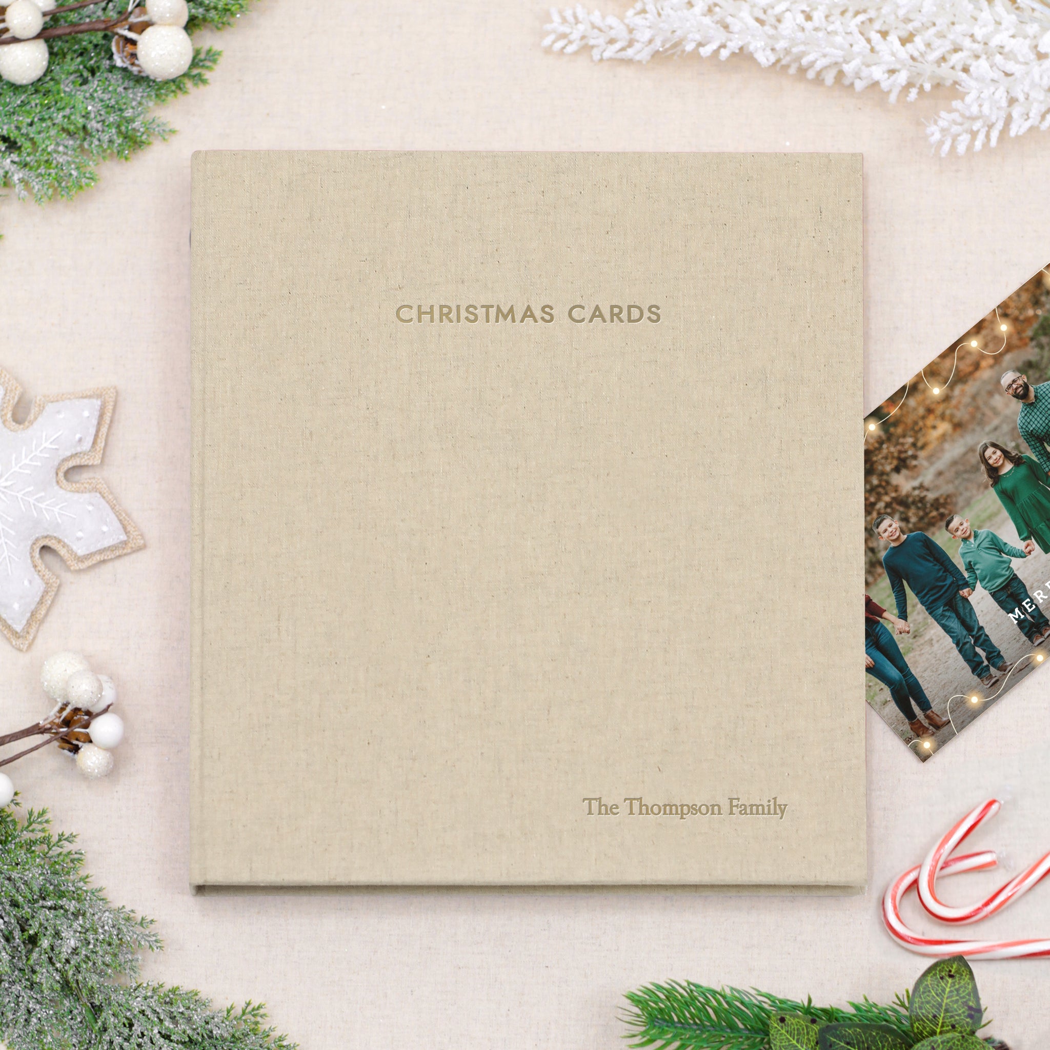 Christmas Card Album, Cover: Dove Gray Cotton