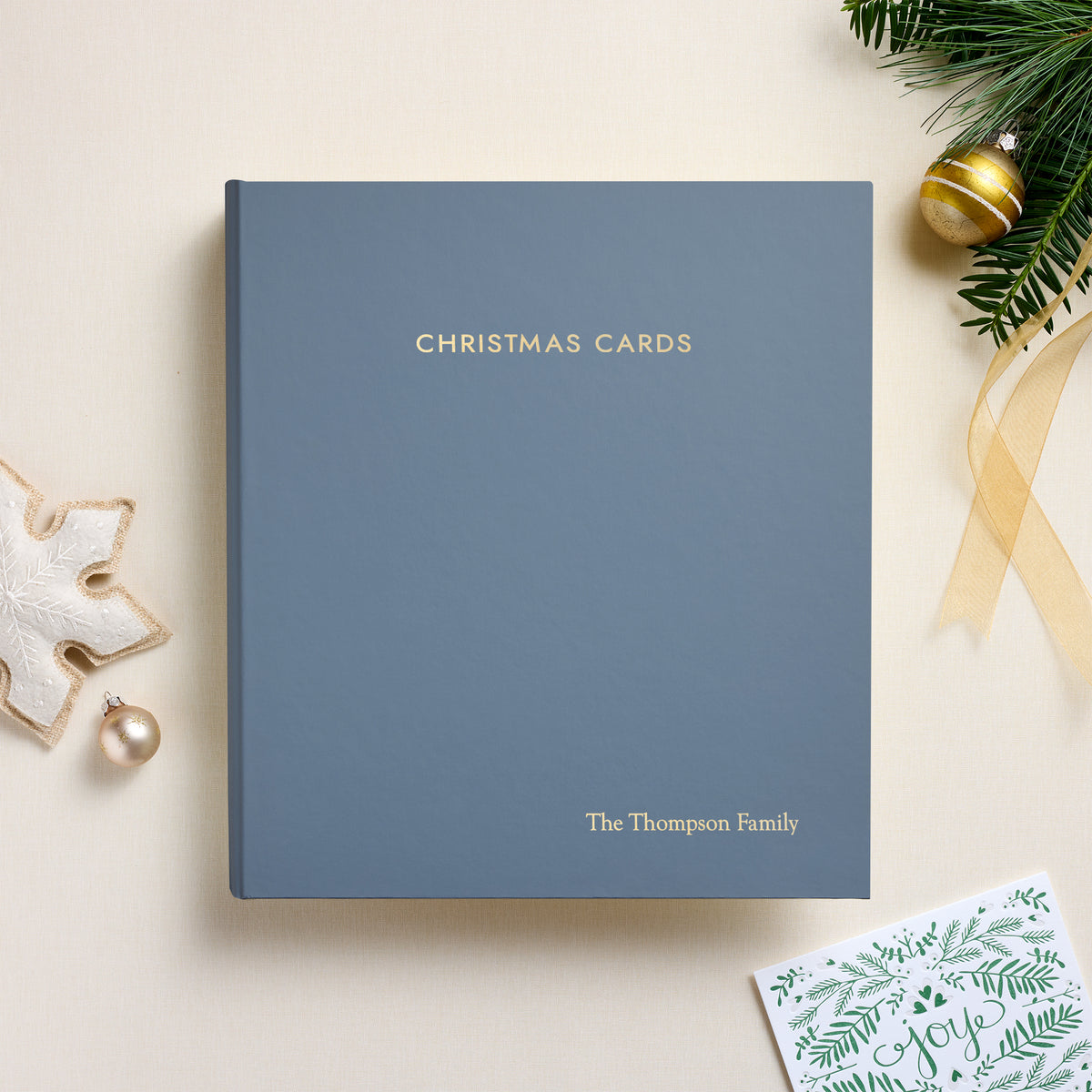 The Christmas Card Album | Ocean Blue Vegan Leather