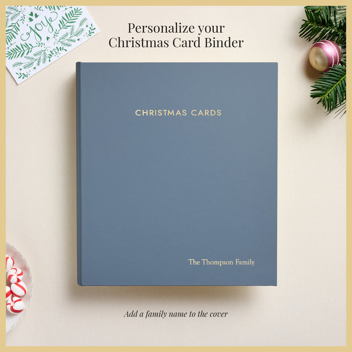 The Christmas Card Album | Ocean Blue Vegan Leather