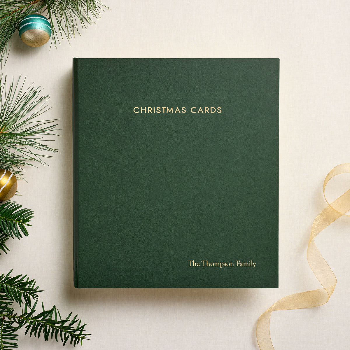 The Christmas Card Album | Pine Green Vegan Leather