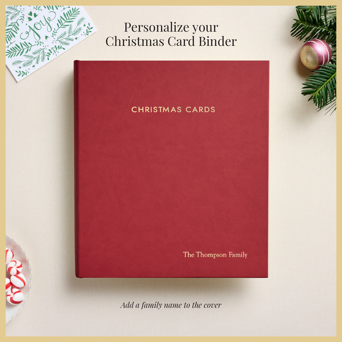 The Christmas Card Album | Red Vegan Leather