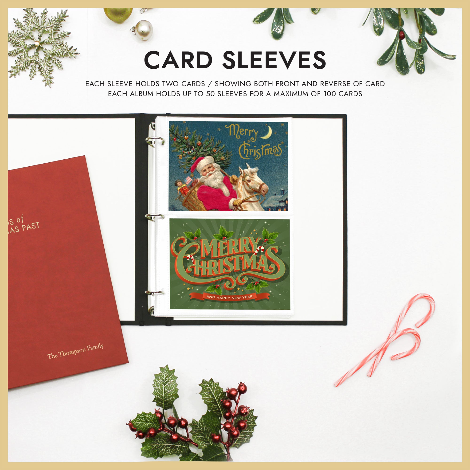 Cards Of Christmas Past Album | Christmas Card Keepsake Binder | Rag & Bone Bindery Cards Of Christmas Past Album | Christmas Card Keepsake Binder | Rag & Bone Bindery