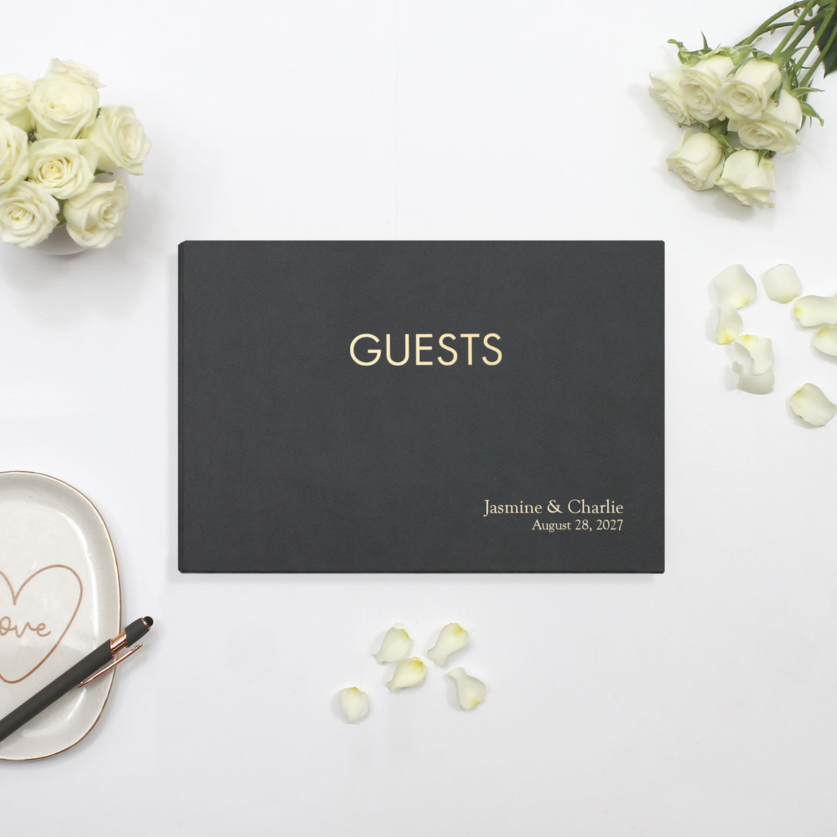 The Classic Guestbook | Black Vegan Leather