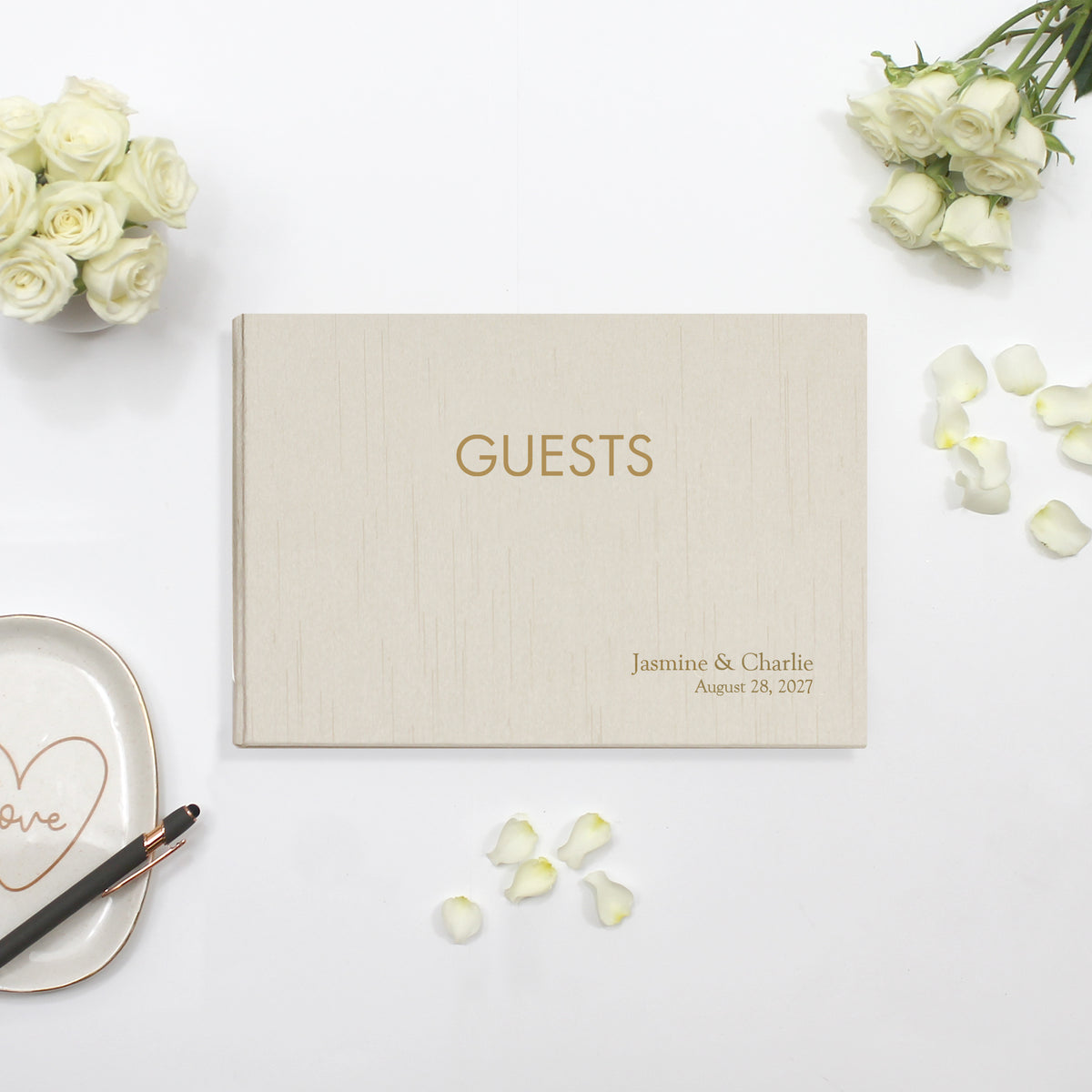 The Classic Guestbook | Ivory Silk