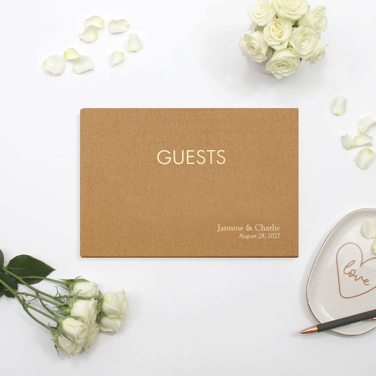 The Classic Guestbook | Antique Gold Silk