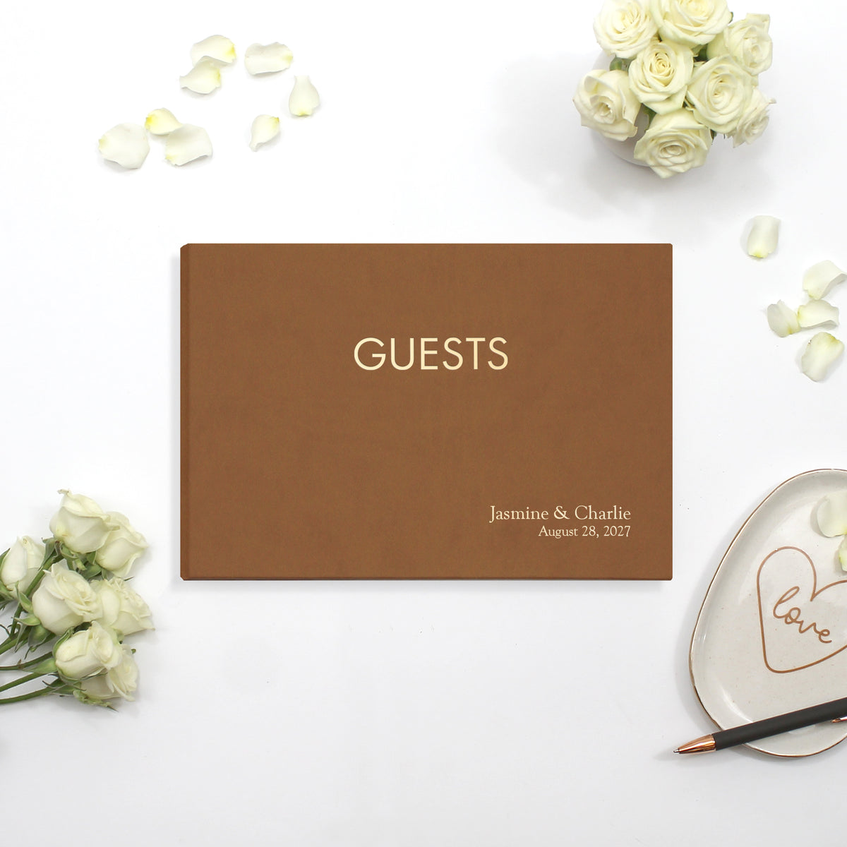 The Classic Guestbook | Light Brown Vegan Leather