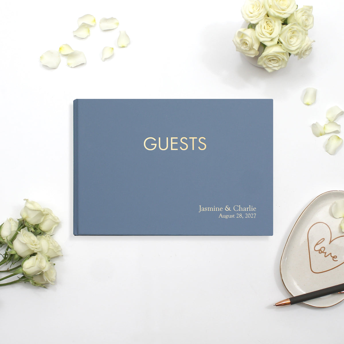 The Classic Guestbook | Ocean Blue Vegan Leather