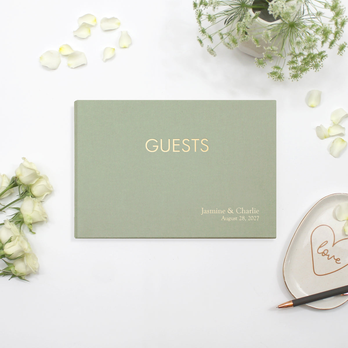 The Classic Guestbook | Sage Green Cotton