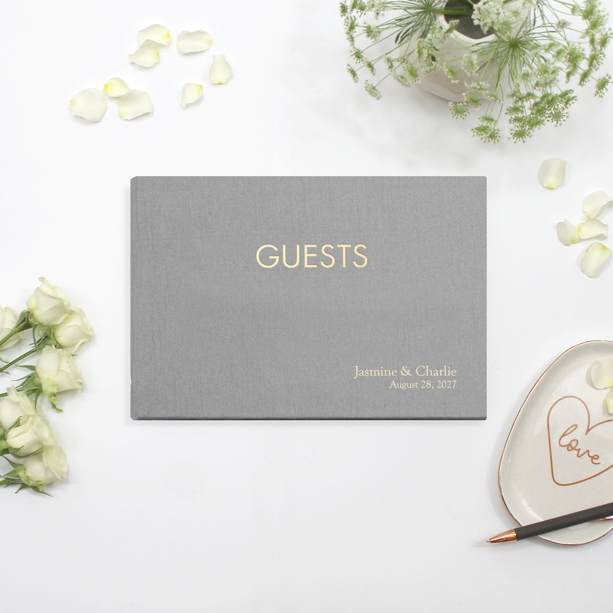 The Classic Guestbook | Silver Silk