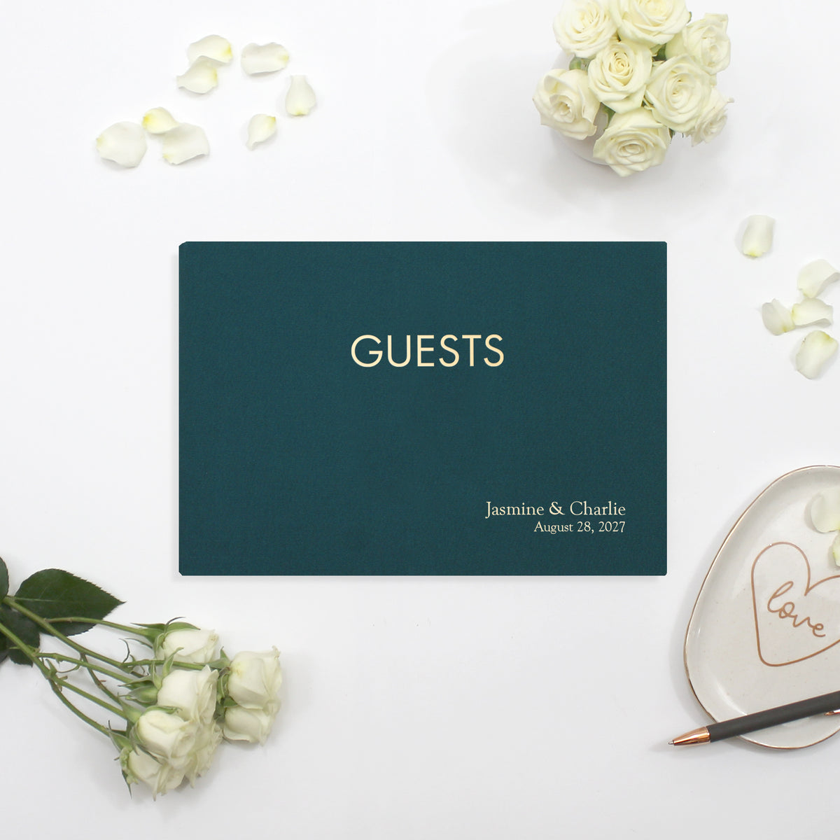 The Classic Guestbook | Teal Blue Cotton