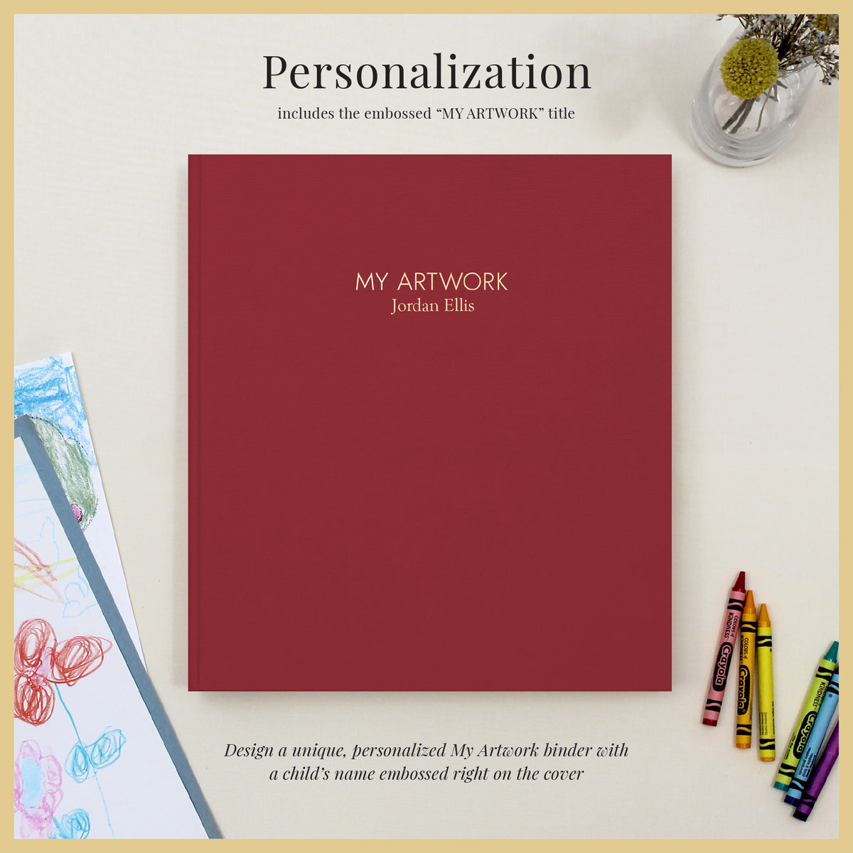 My Artwork Binder | Cranberry Red Cotton