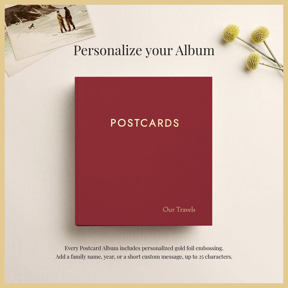 The Medium Postcard Album | Cranberry Red Cotton