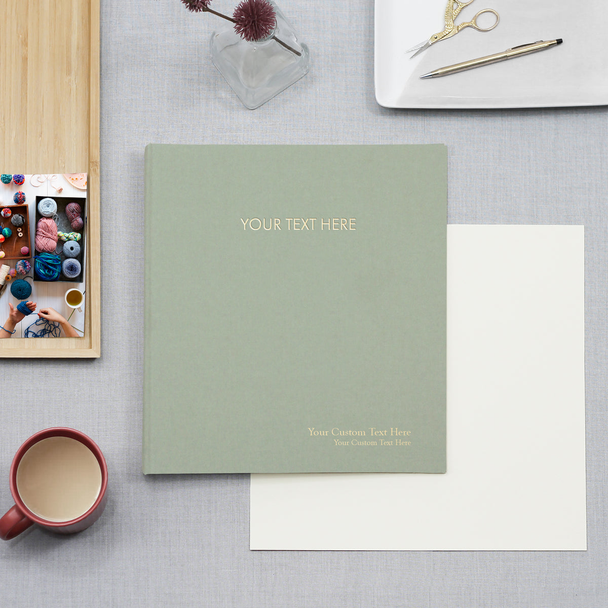 Custom Binder | Sage Green Cotton Cover
