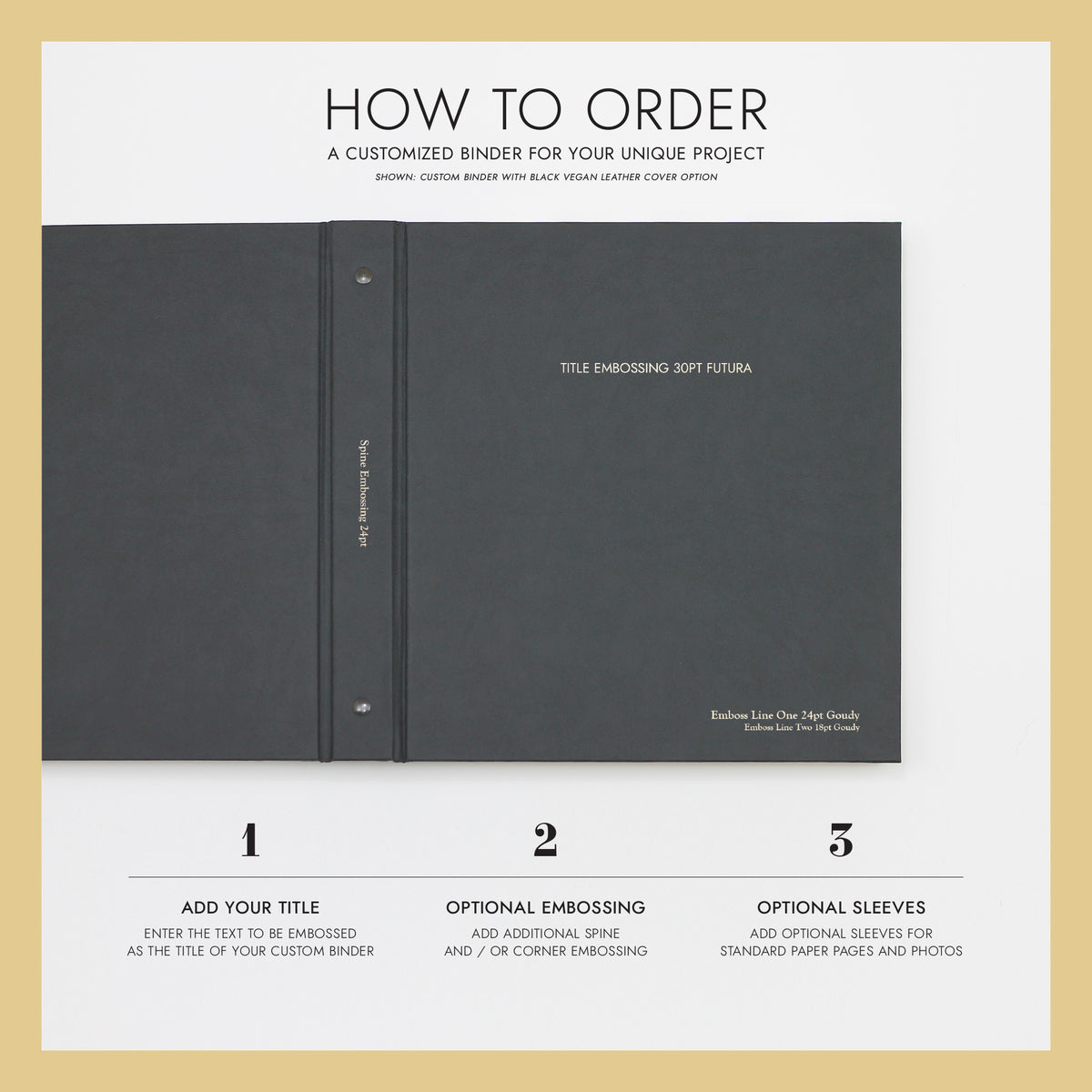 Custom Binder with Navy Blue Cotton Cover