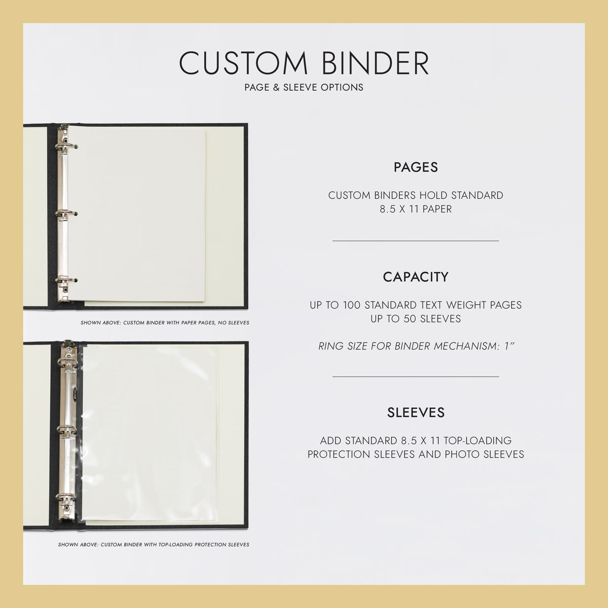 Custom Binder with Cream Vegan Leather Cover