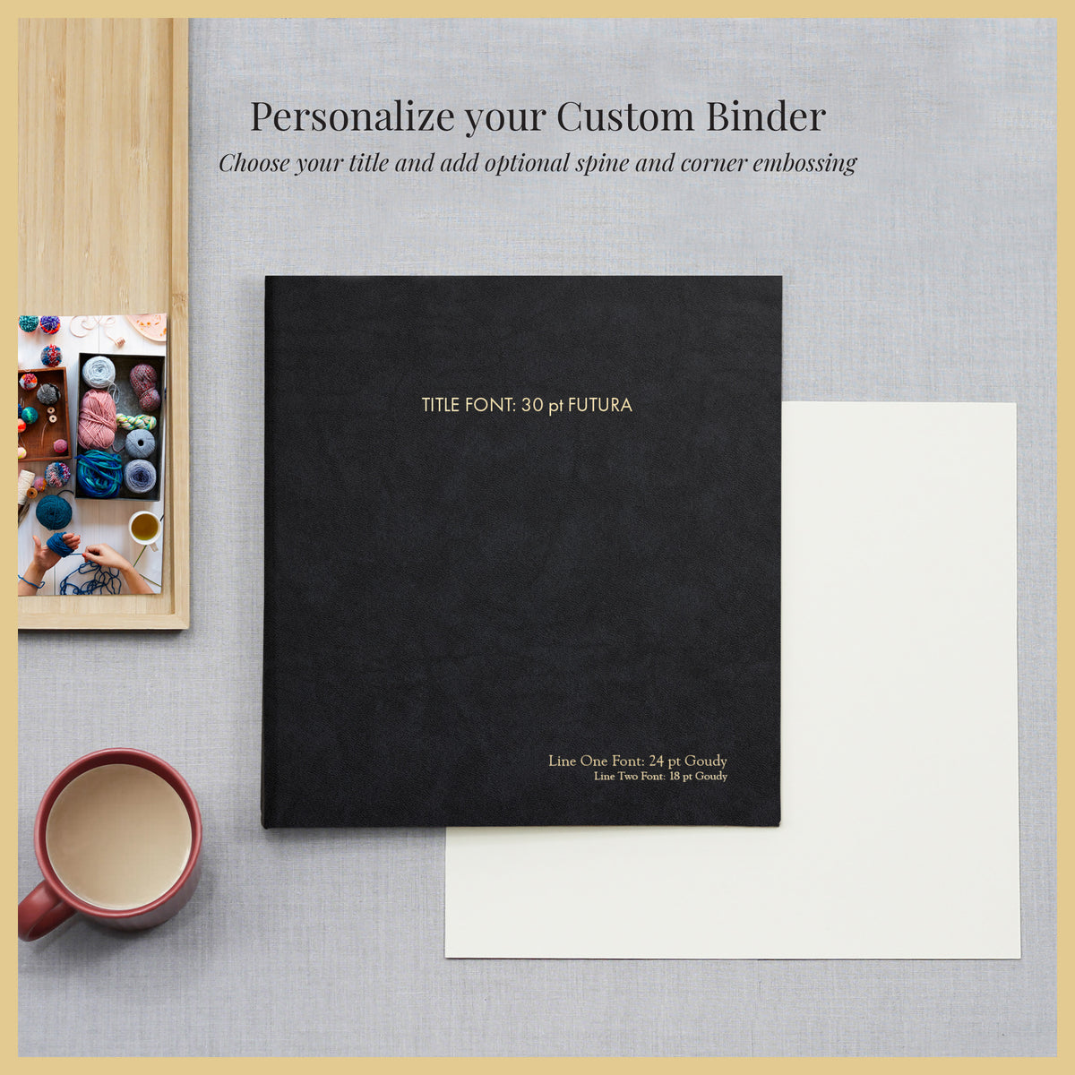 The Custom Binder | Black Vegan Leather
