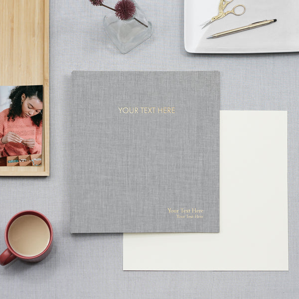 Custom Binder with Light Gray Linen Cover - Rag & Bone Bindery