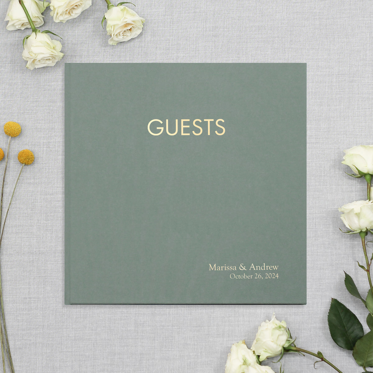Event Guestbook | Cover: Jade Green Cotton | Available Personalized