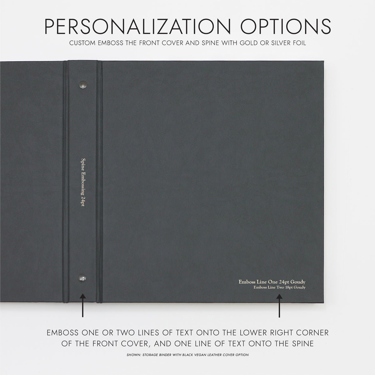 Storage Binder for Photos or Documents with Navy Blue Cotton Cover