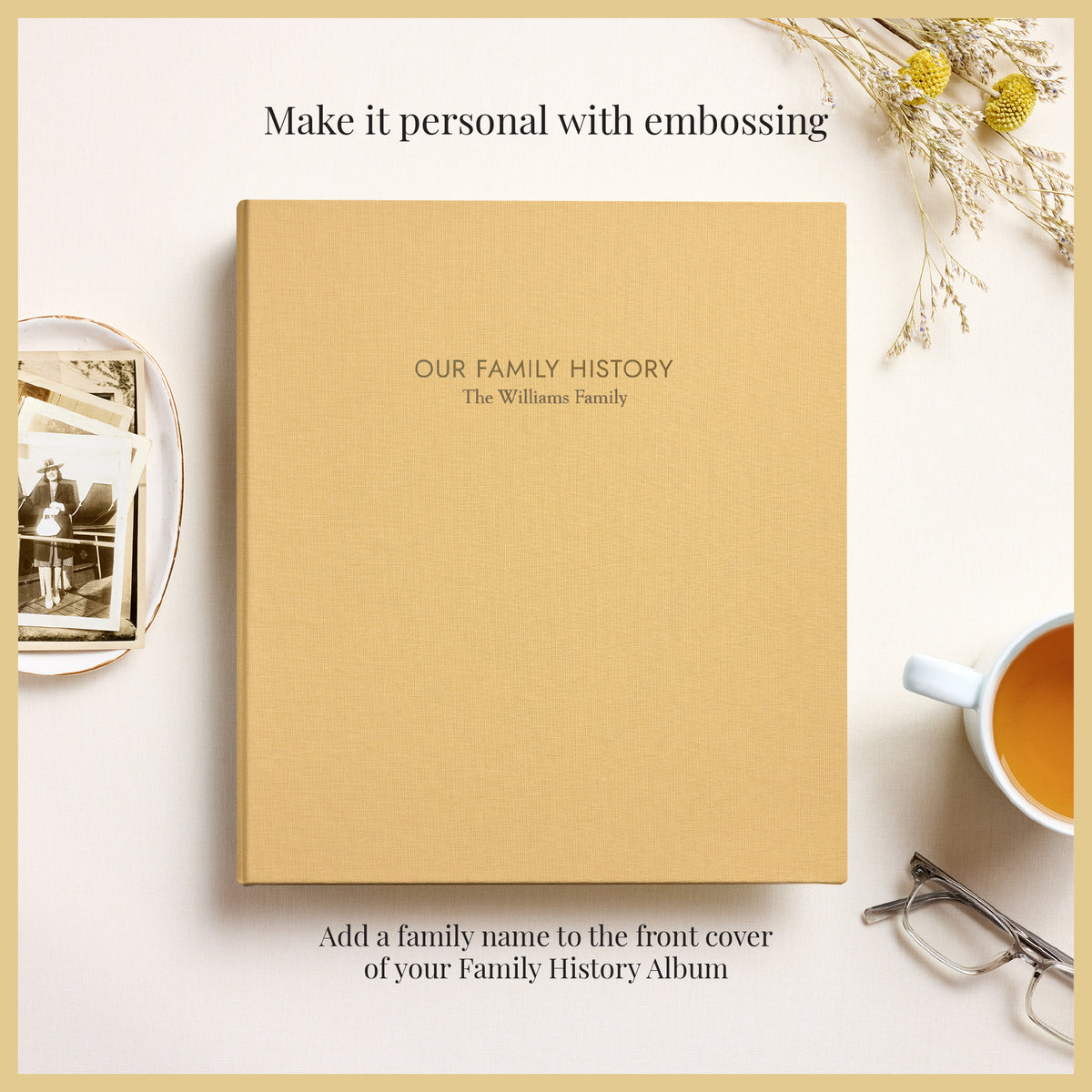 The Family History Album | Buttercup Yellow Cotton