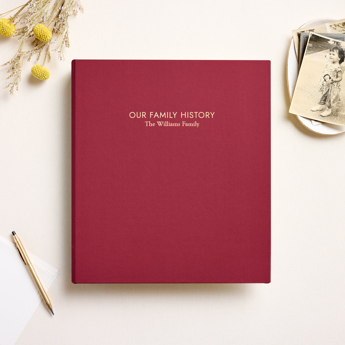 The Family History Album | Cranberry Red Cotton