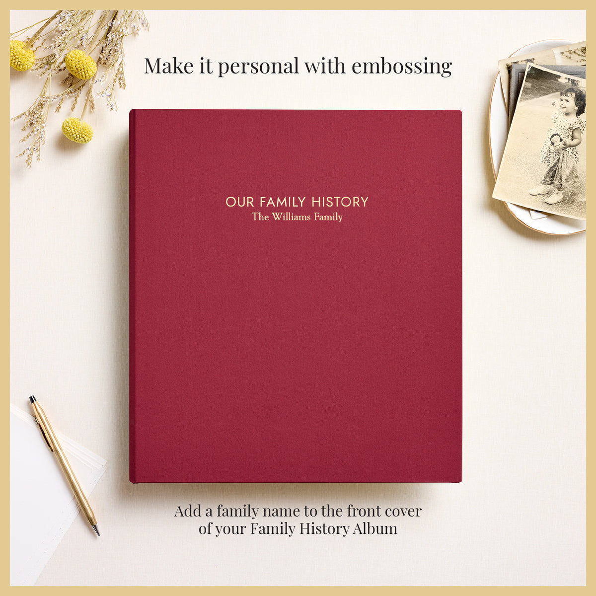 The Family History Album | Cranberry Red Cotton