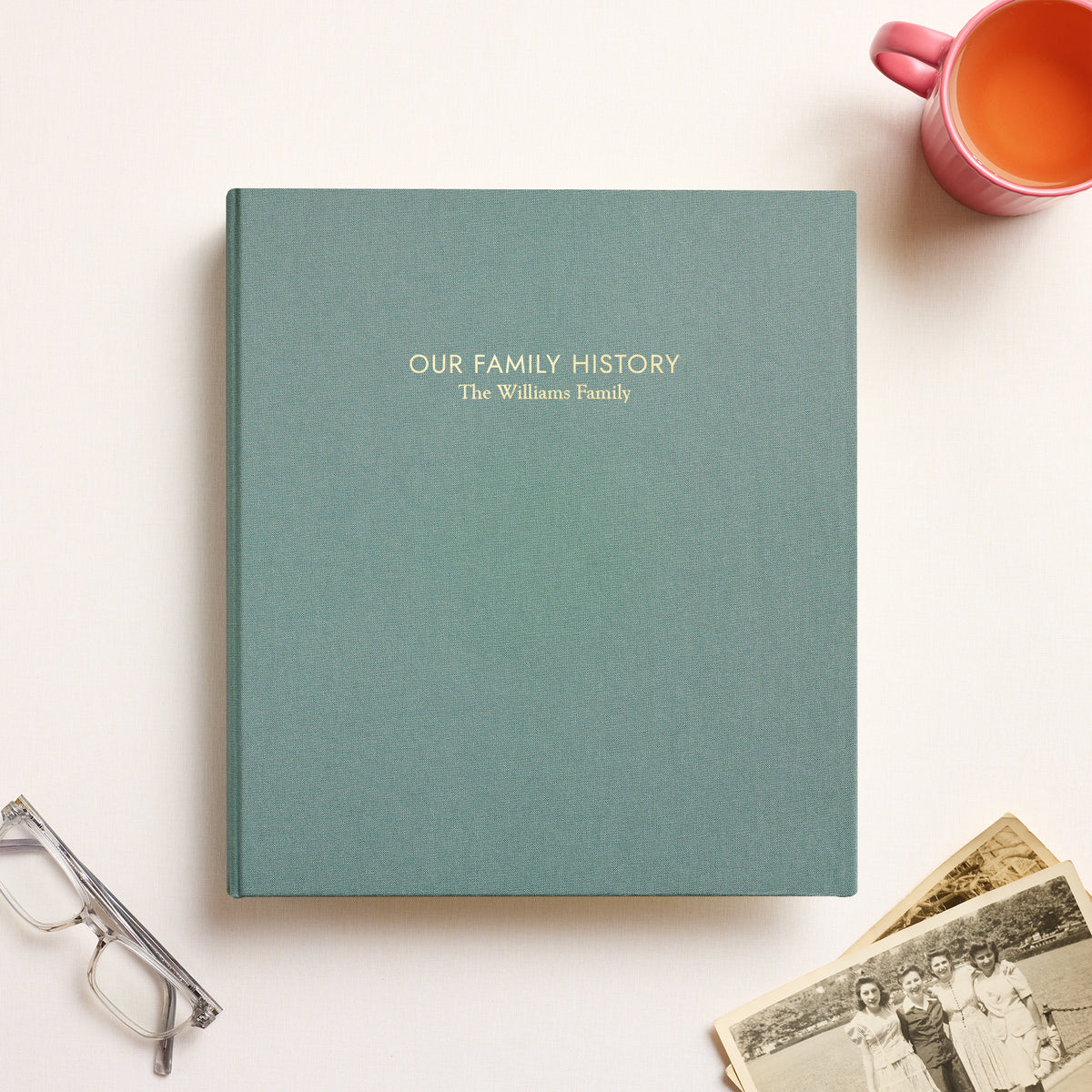 The Family History Album | Jade Green Cotton