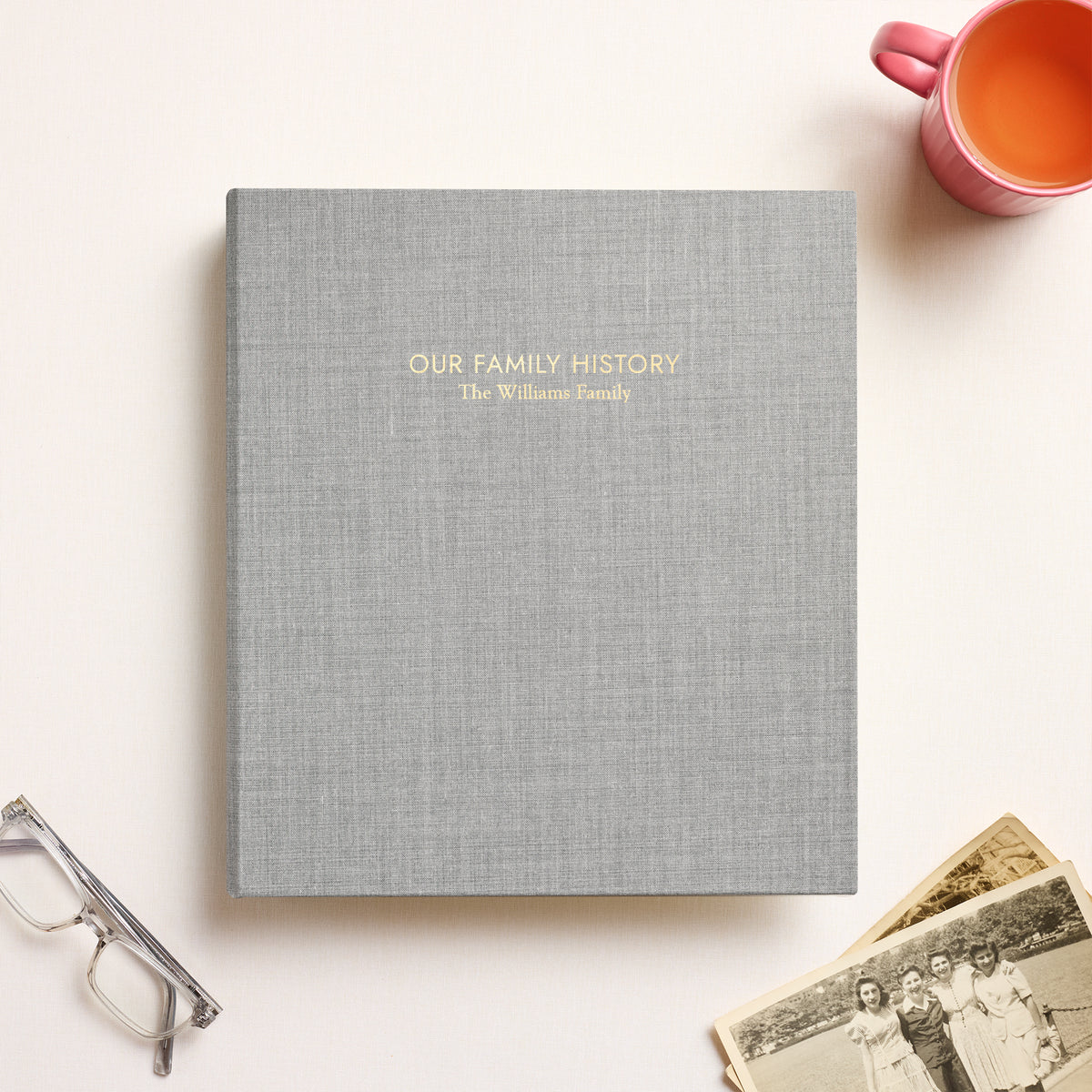 The Family History Album | Light Gray Linen