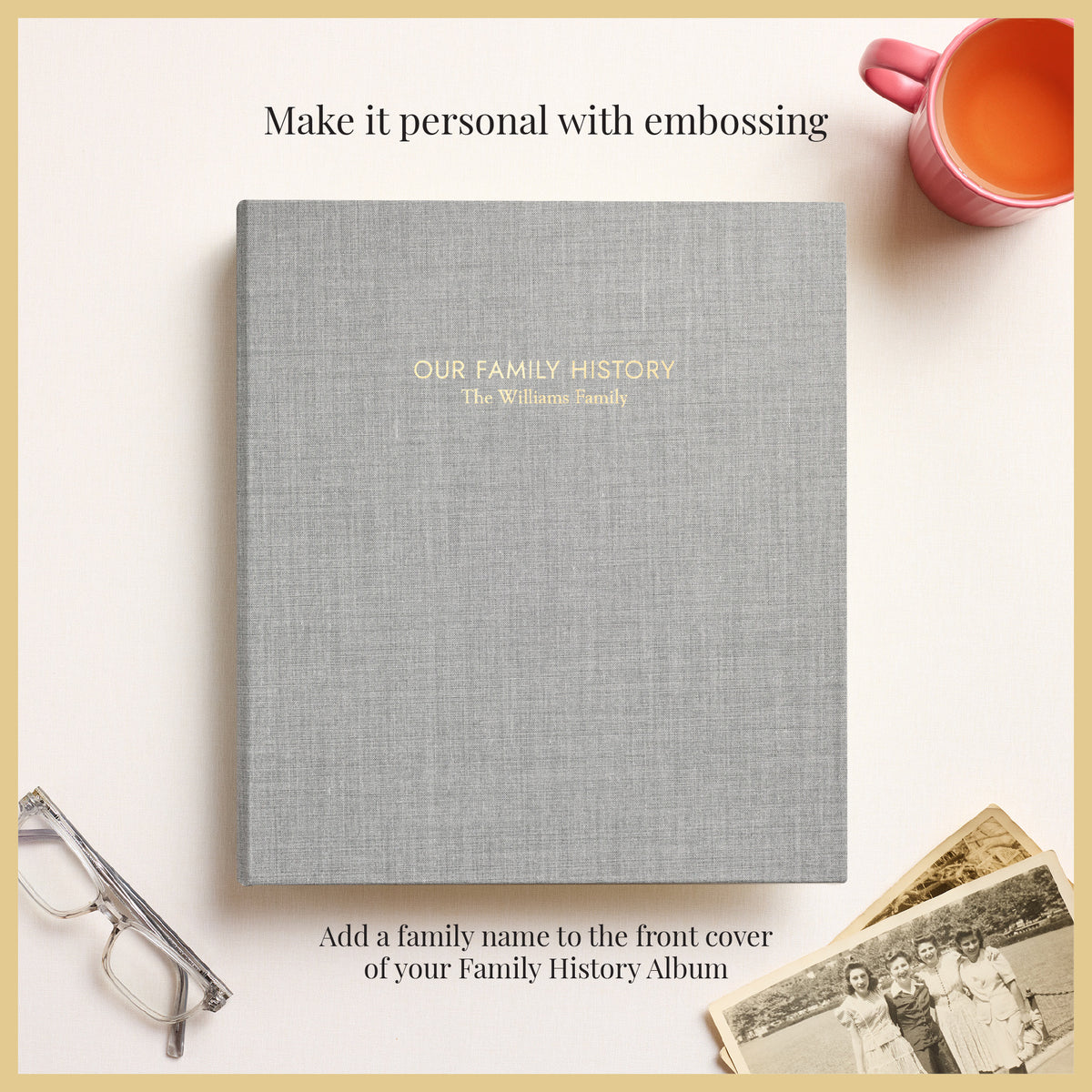 The Family History Album | Light Gray Linen