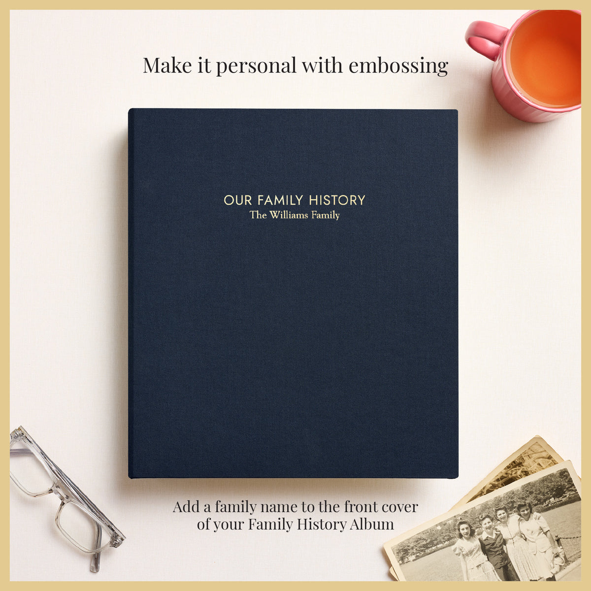 The Family History Album | Navy Blue Cotton
