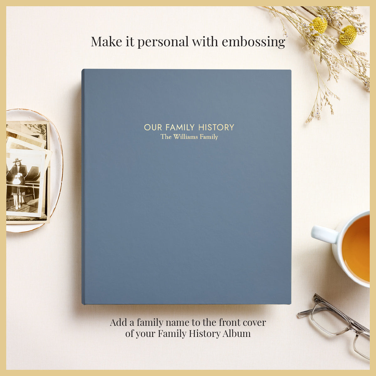 The Family History Album | Ocean Blue Vegan Leather