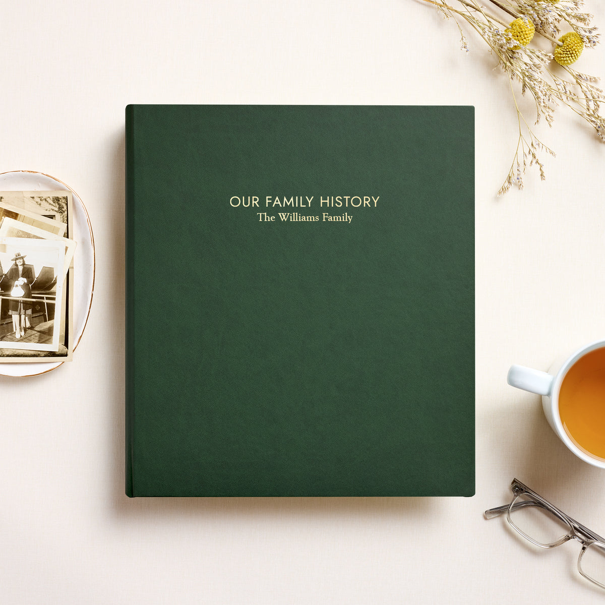 The Family History Album | Pine Green Vegan Leather