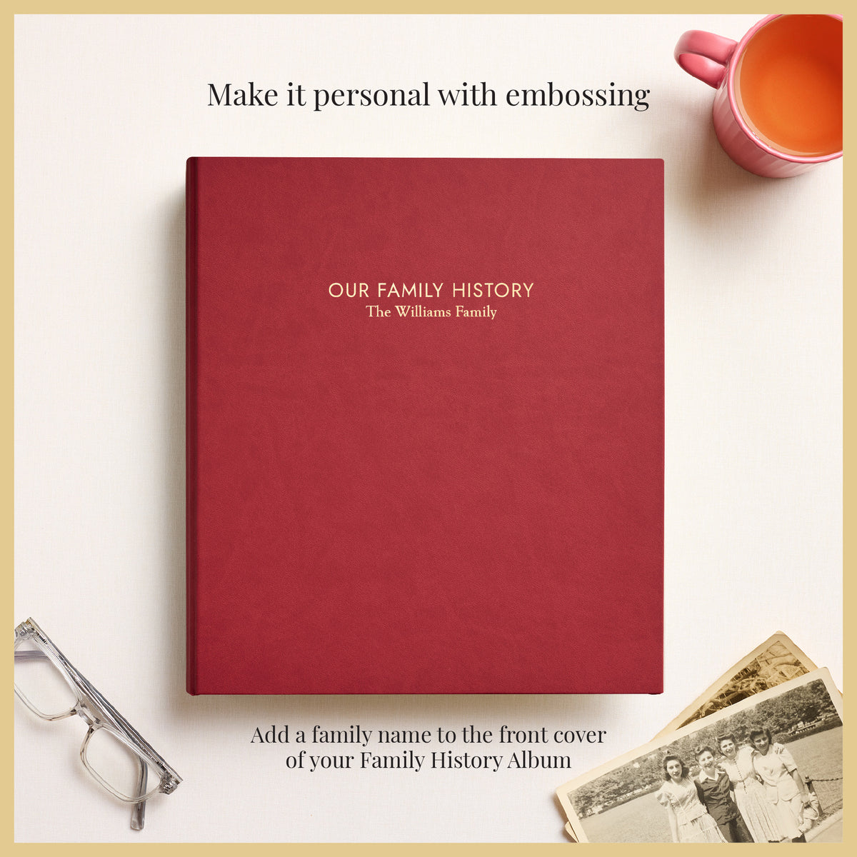 The Family History Album | Red Vegan Leather