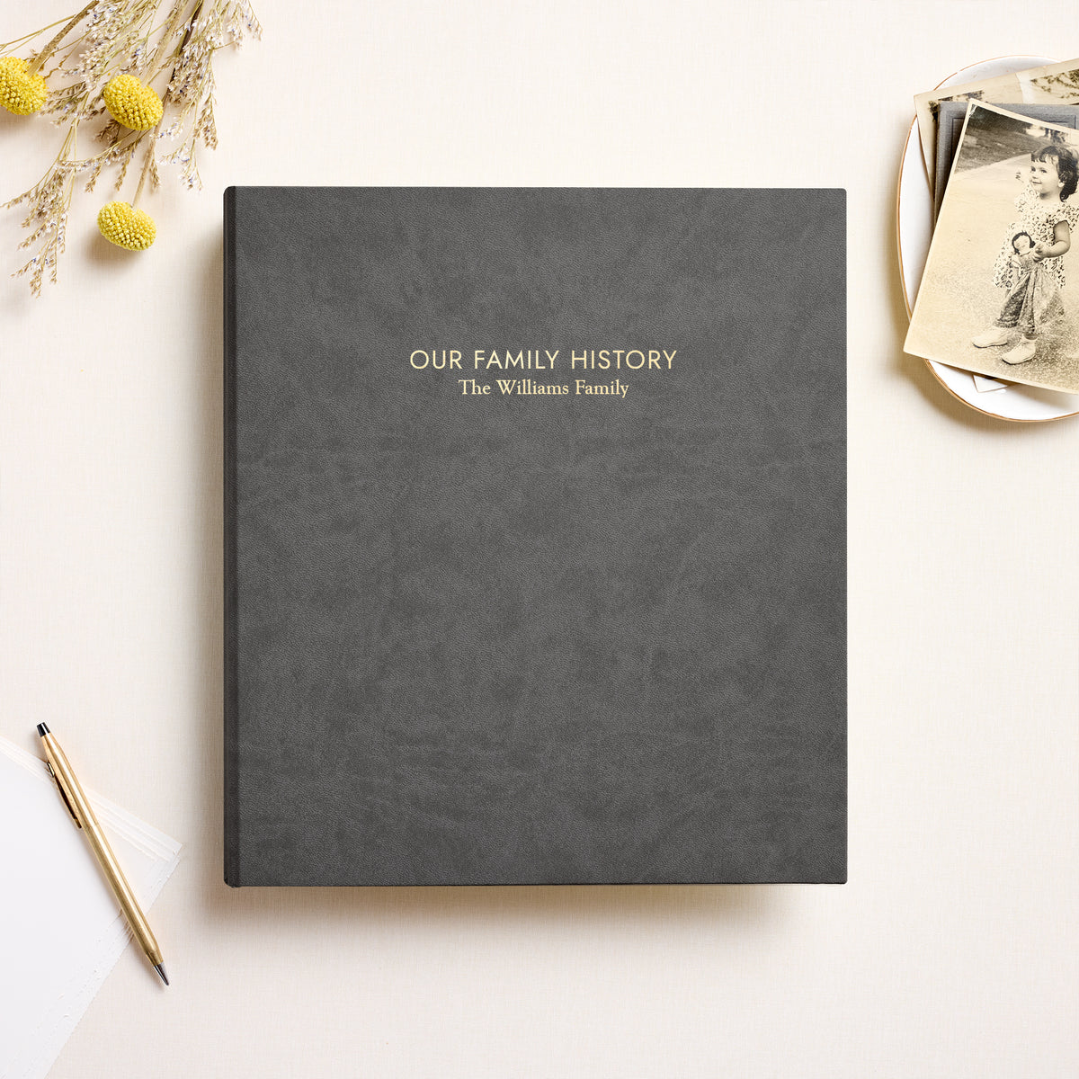 The Family History Album | Slate Vegan Leather