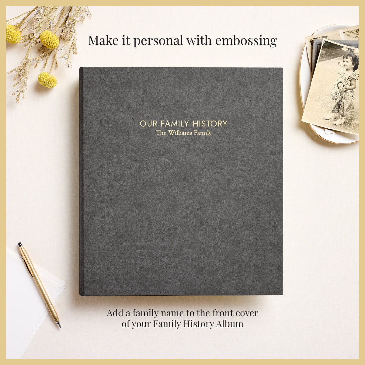 The Family History Album | Slate Vegan Leather
