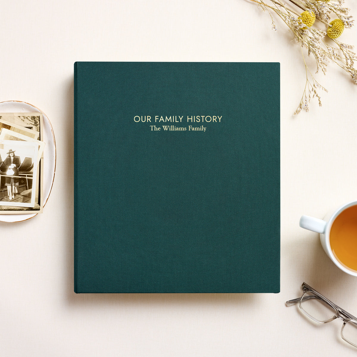 The Family History Album | Teal Blue Cotton