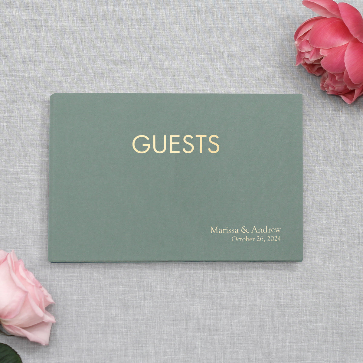 Classic Guestbook | Cover: Jade Green Cotton | Available Personalized