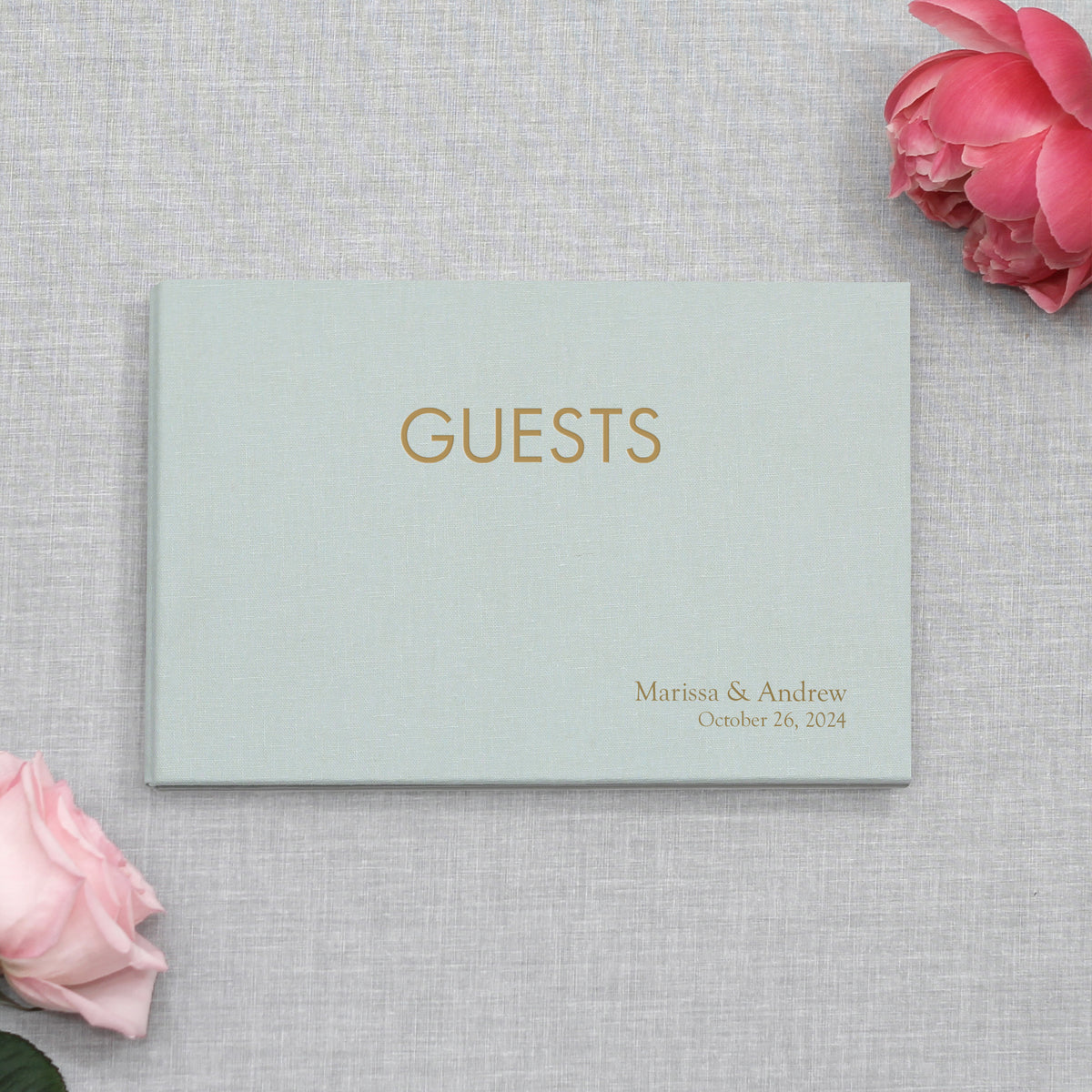 Classic Guestbook | Cover: Light Blue Cotton | Available Personalized