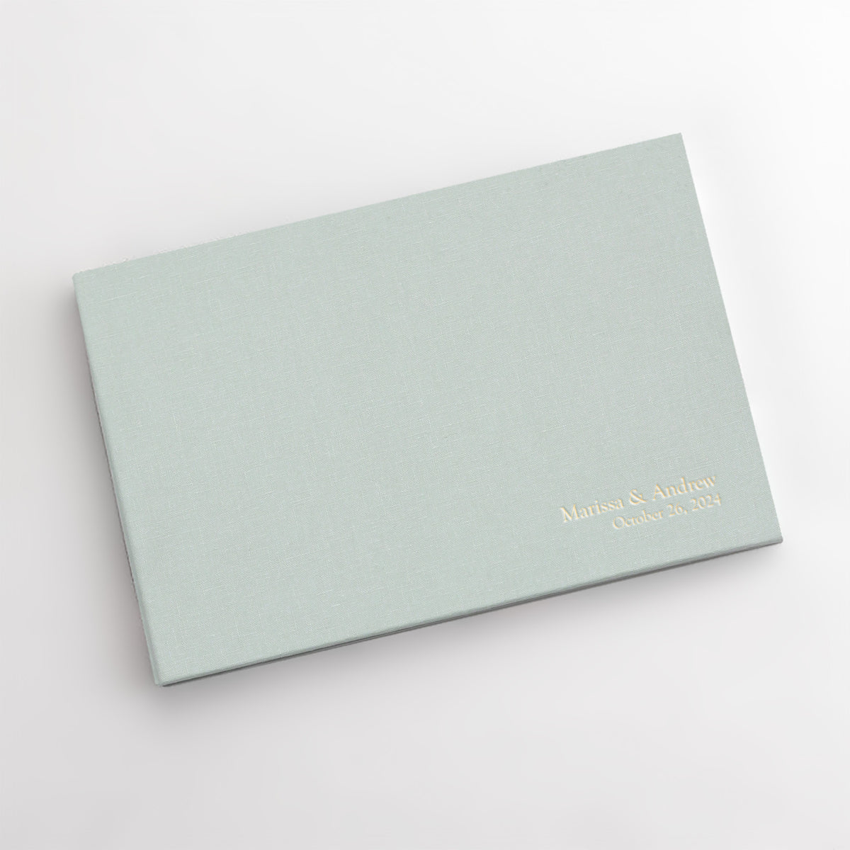 Guestbook with Pastel Blue Cotton Cover