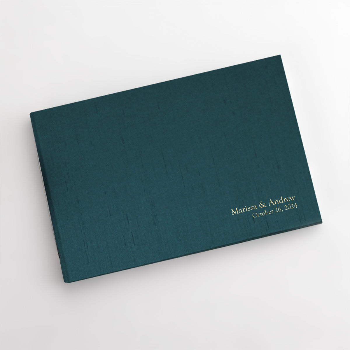 Guestbook | Cover: Teal Blue Silk | Available Personalized