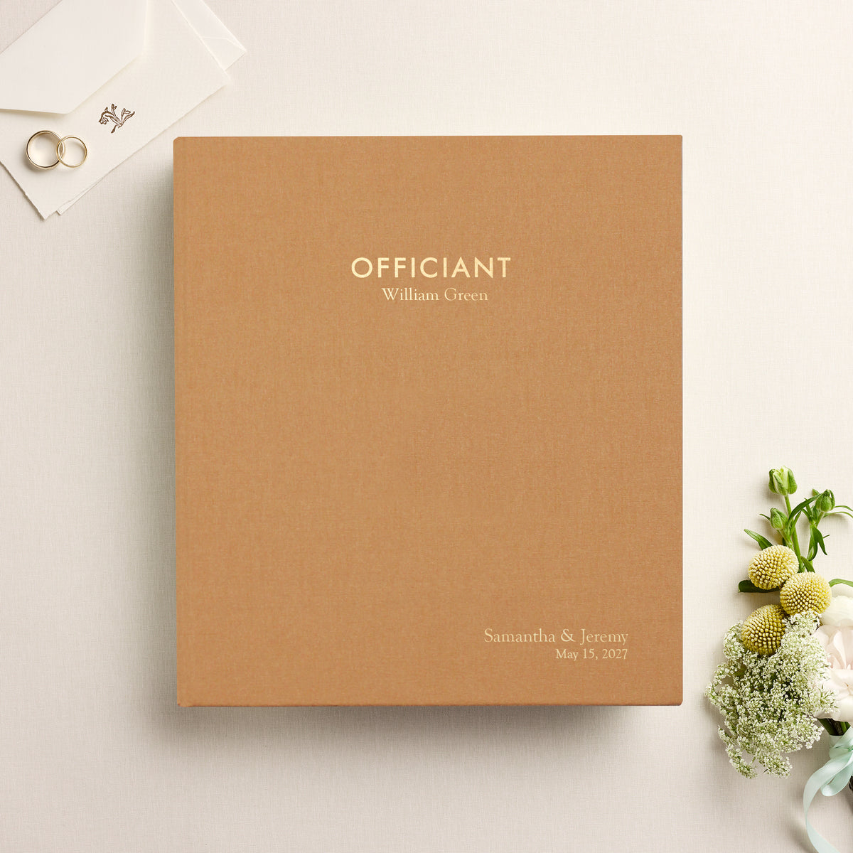 The Officiant Binder | Antique Gold Silk