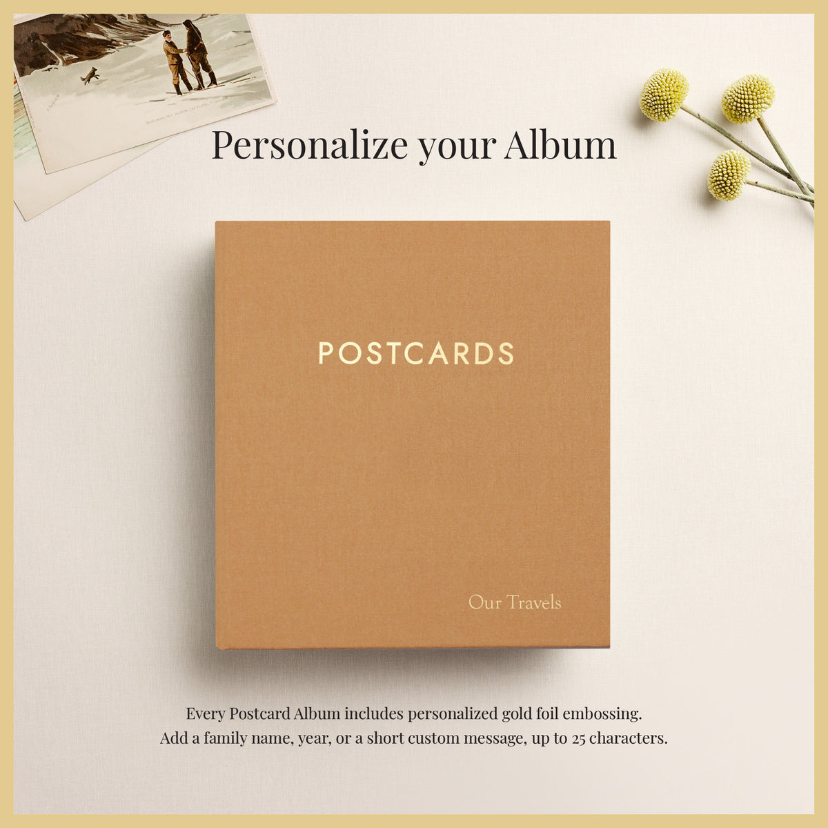 The Medium Postcard Album | Antique Gold Silk