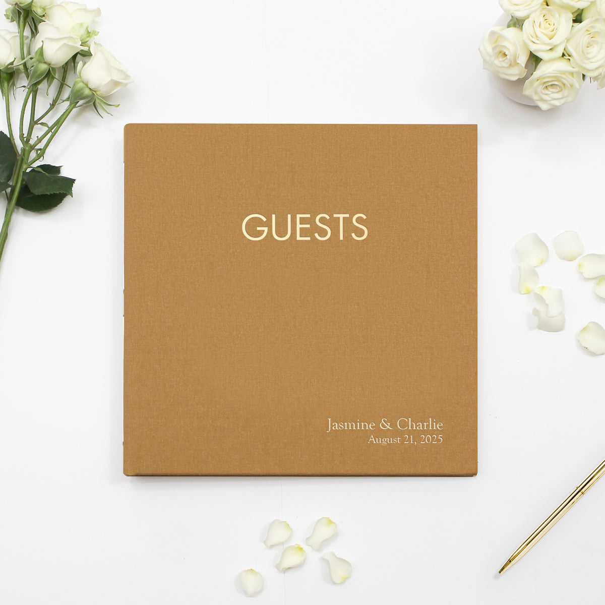 Event Guestbook | Cover: Antique Gold Silk | Available Personalized