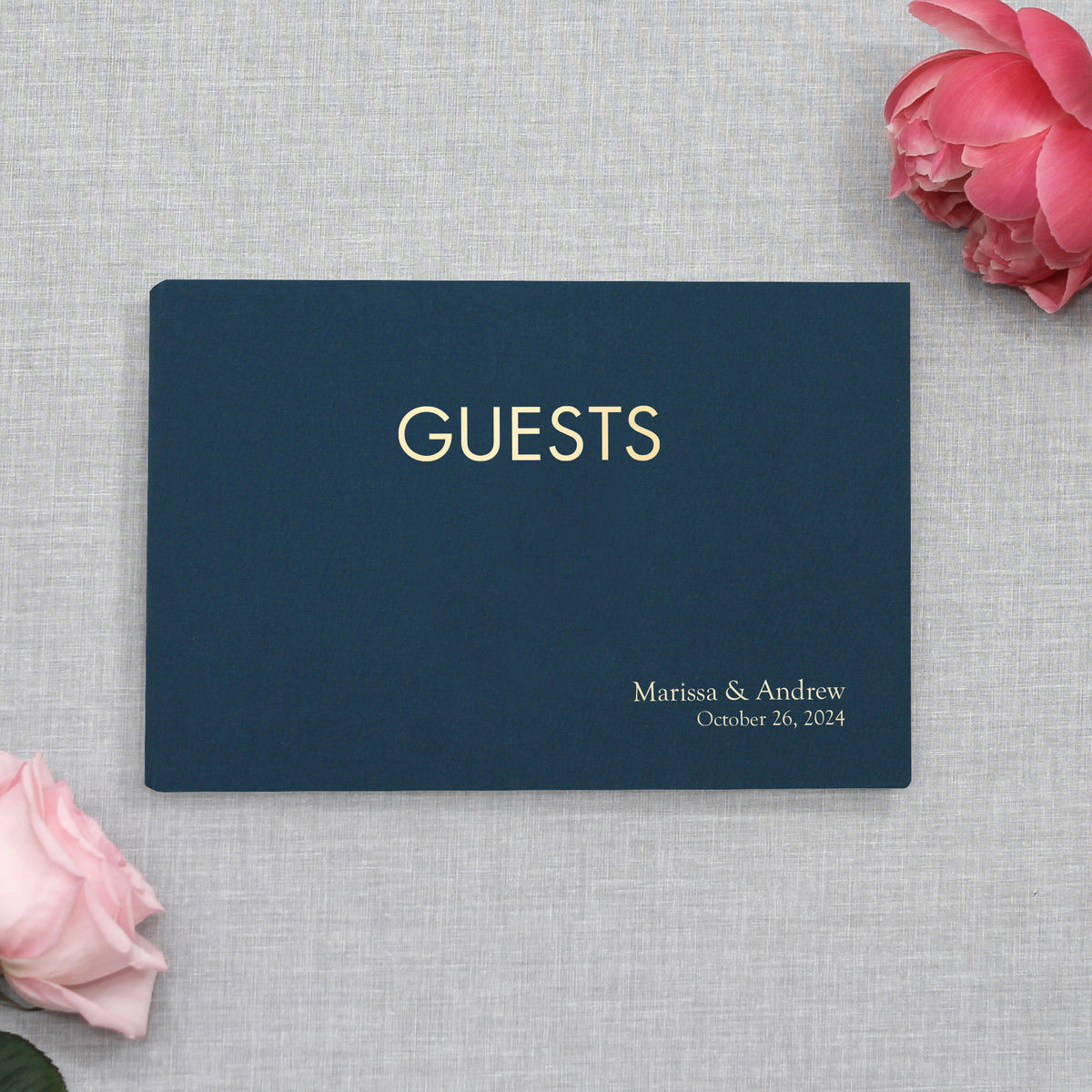 Classic Guestbook | Cover: Navy Blue Cotton | Available Personalized