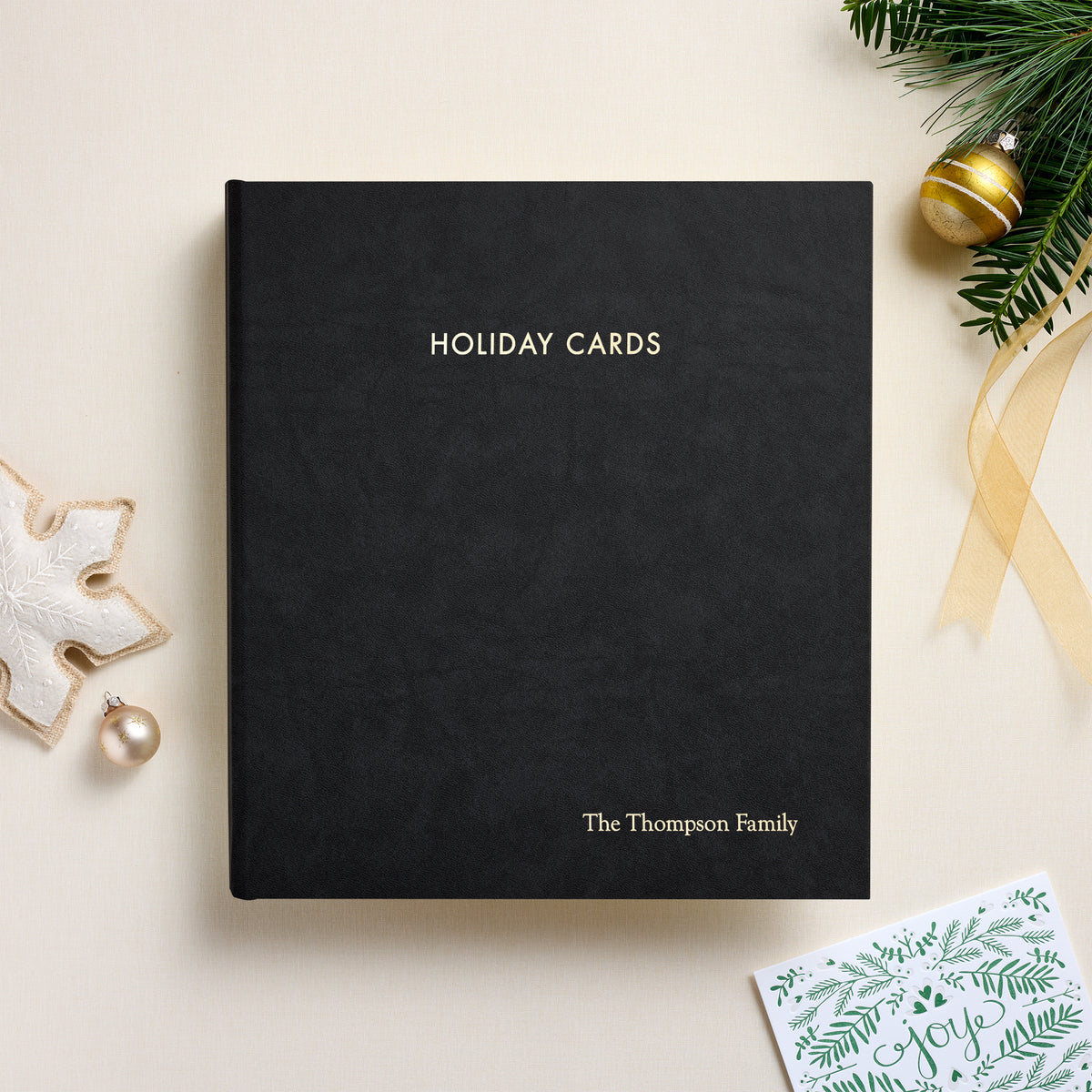 The Holiday Card Album | Black Vegan Leather