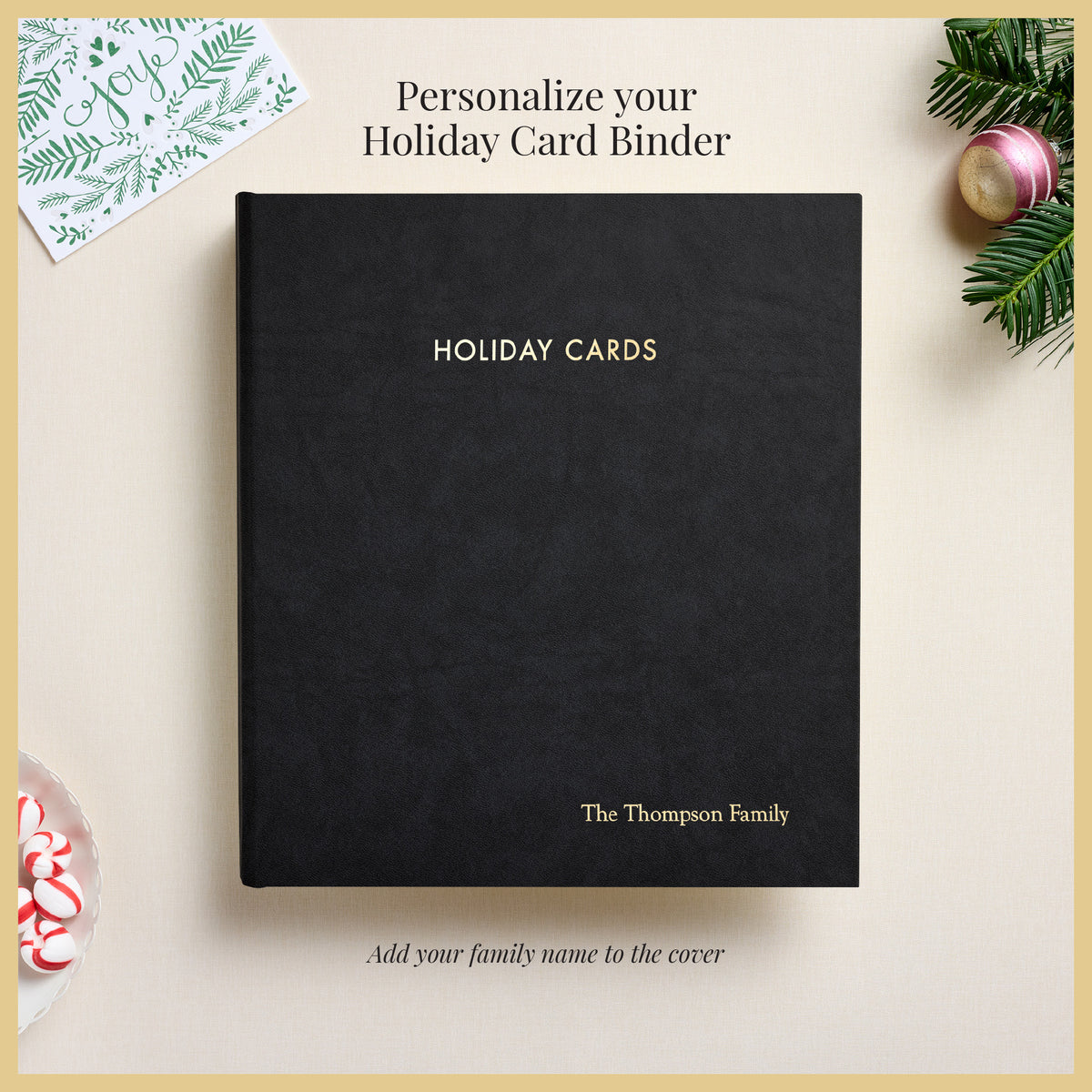 The Holiday Card Album | Black Vegan Leather