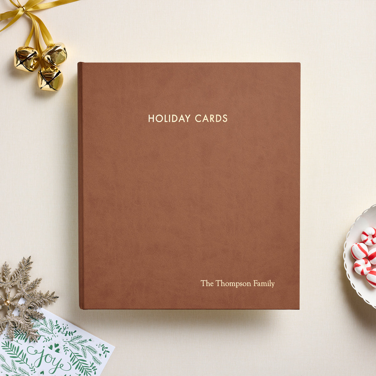 The Holiday Card Album | Light Brown Vegan Leather