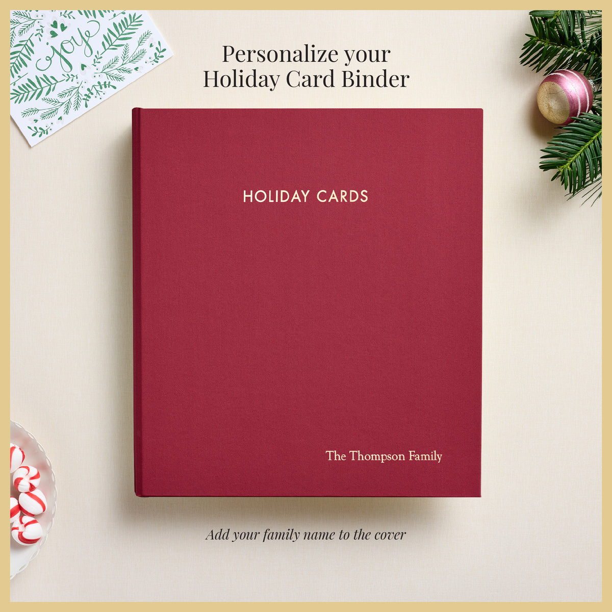 The Holiday Card Album | Cranberry Red Cotton