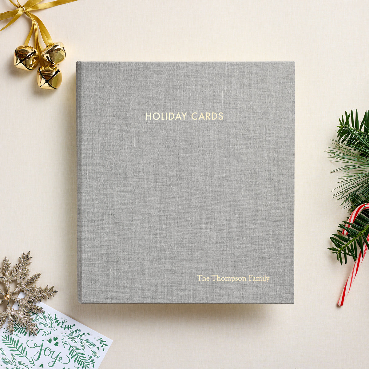 The Holiday Card Album | Light Gray Linen